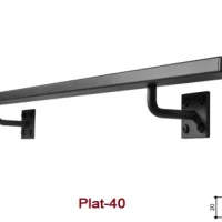 Zwarte stalen trapleuning 20 x 40 mm